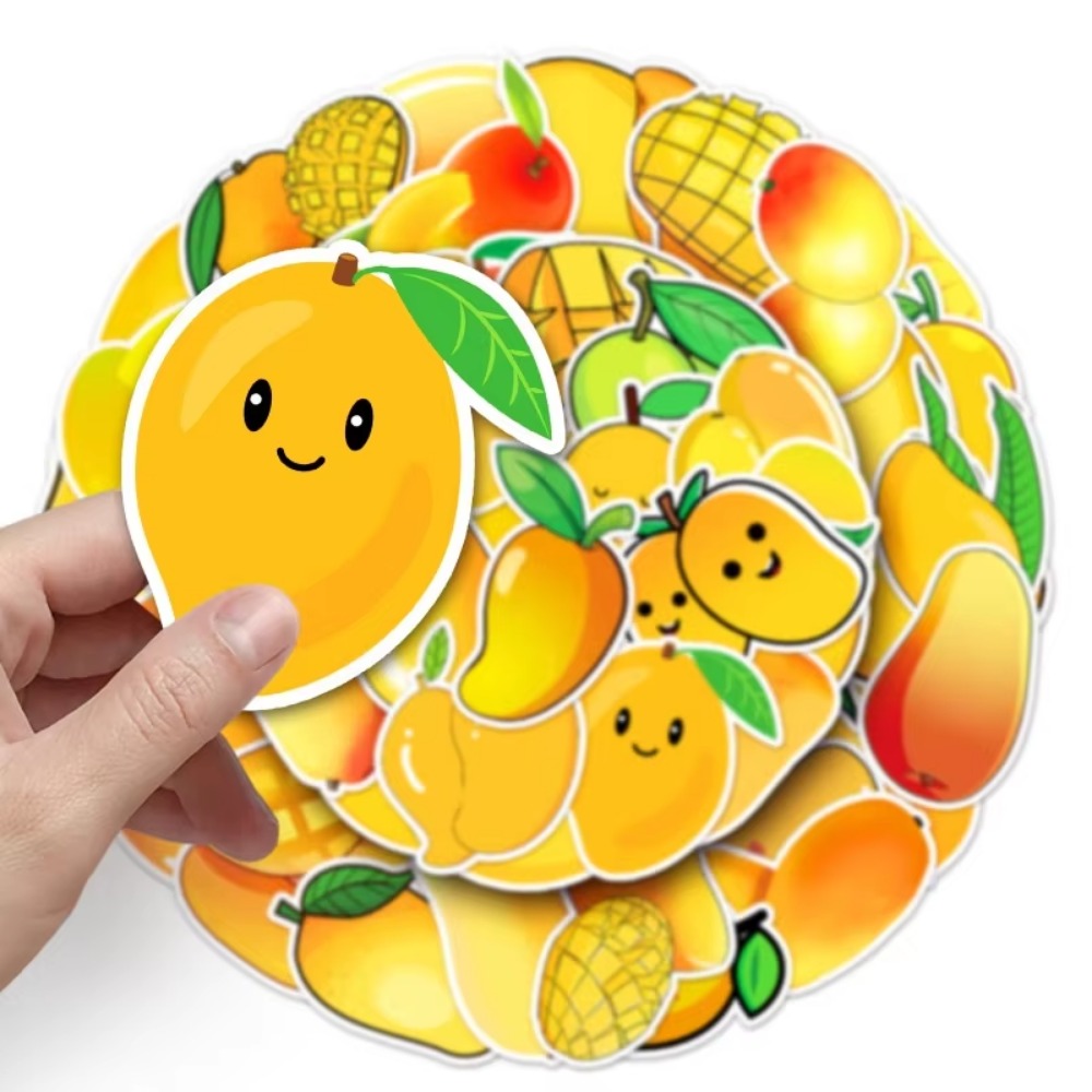 Yellow Laptop Accessories - Autocollants d'expression de mangue de fruits