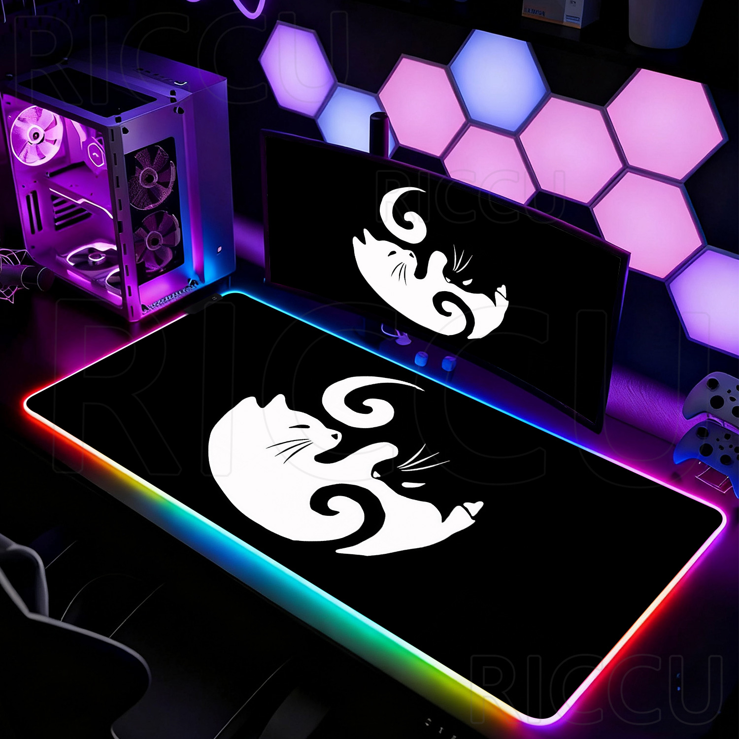 Laptop Accessories Rgb - Tapis de souris RGB HD noir