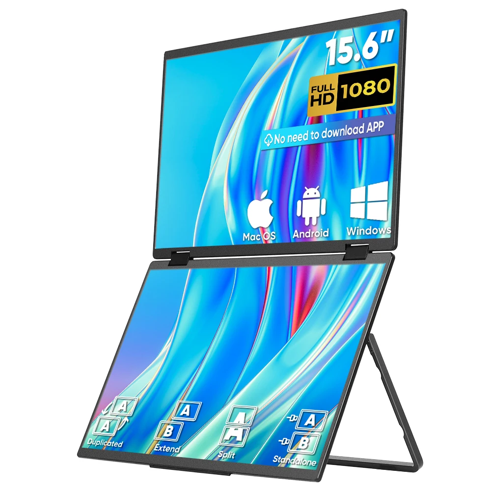 Monitor Portable Usb - Moniteurs portables pliables 15,6 pouces avec