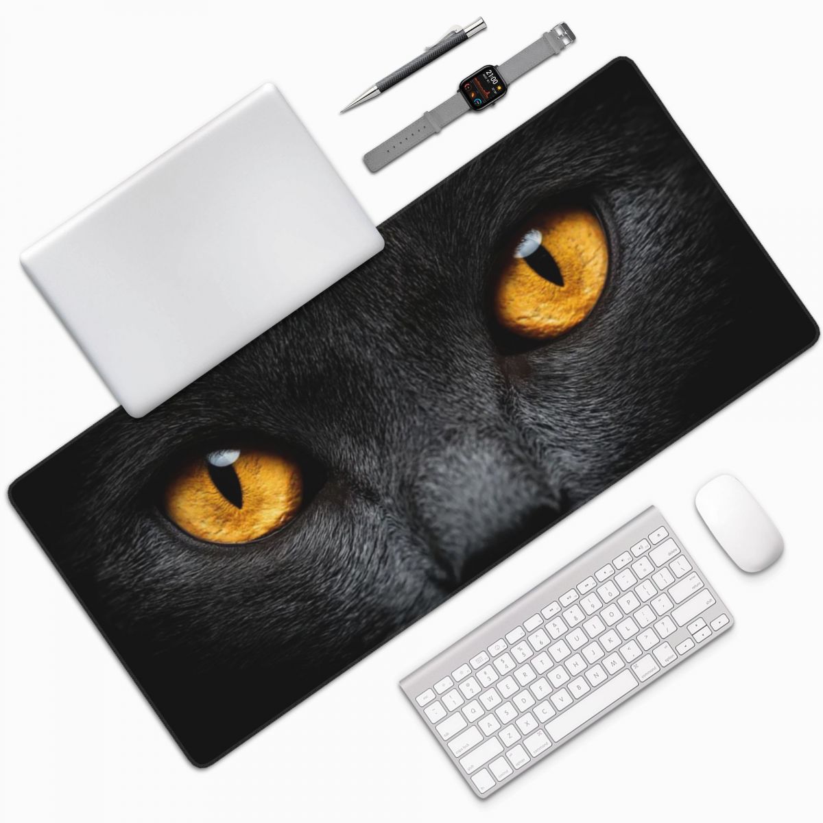 Yellow Laptop Accessories - Grand tapis de souris avec visage