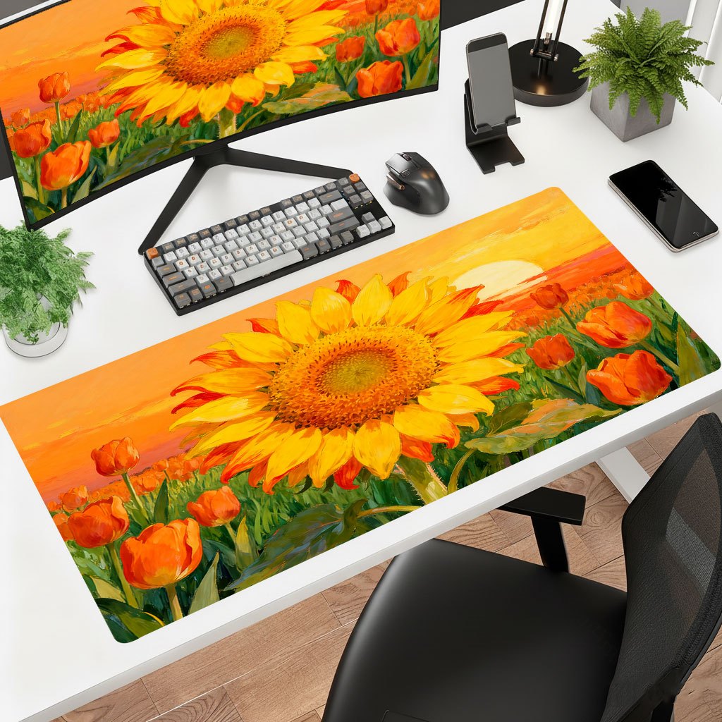 Yellow Laptop Accessories - Tapis de souris motif tournesol jaune,