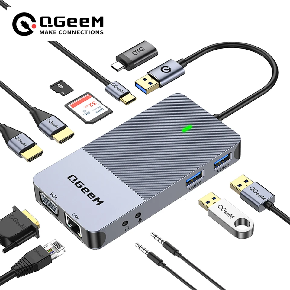 Monitor Portable Usb - Station d'accueil USB 3.0 QGeeM, Hub