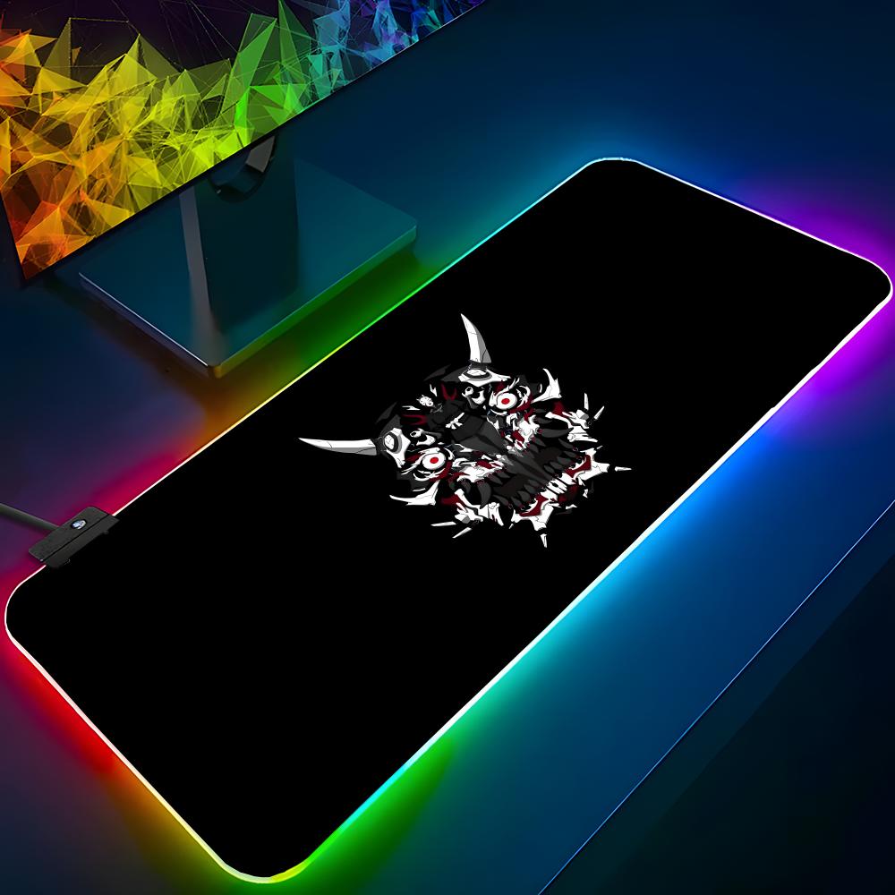 Laptop Accessories Rgb - Tapis de souris japonais samouraï démon,