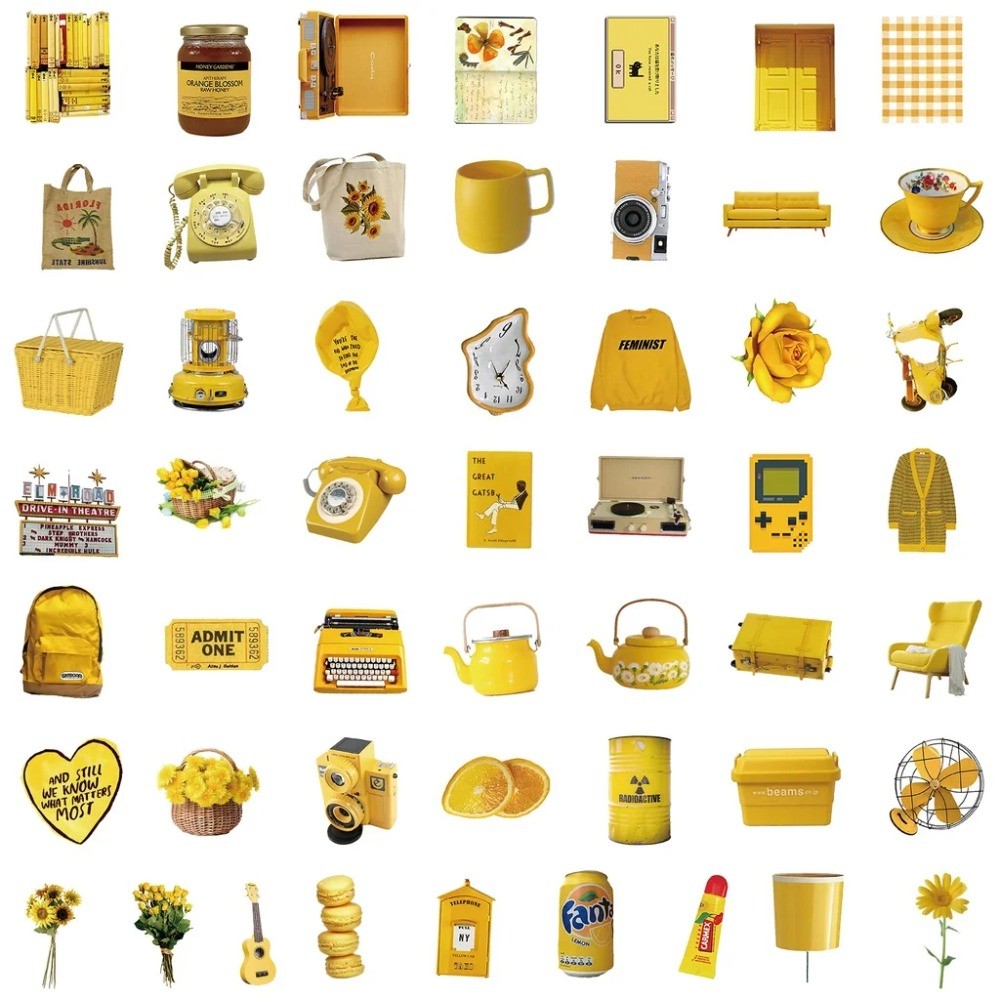 50 autocollants esthétiques ja - Yellow Laptop Accessories avis et prix