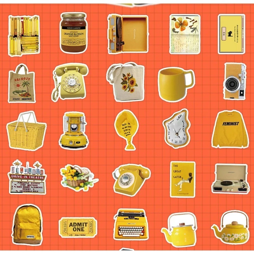 50 autocollants esthétiques ja - Yellow Laptop Accessories avis et prix
