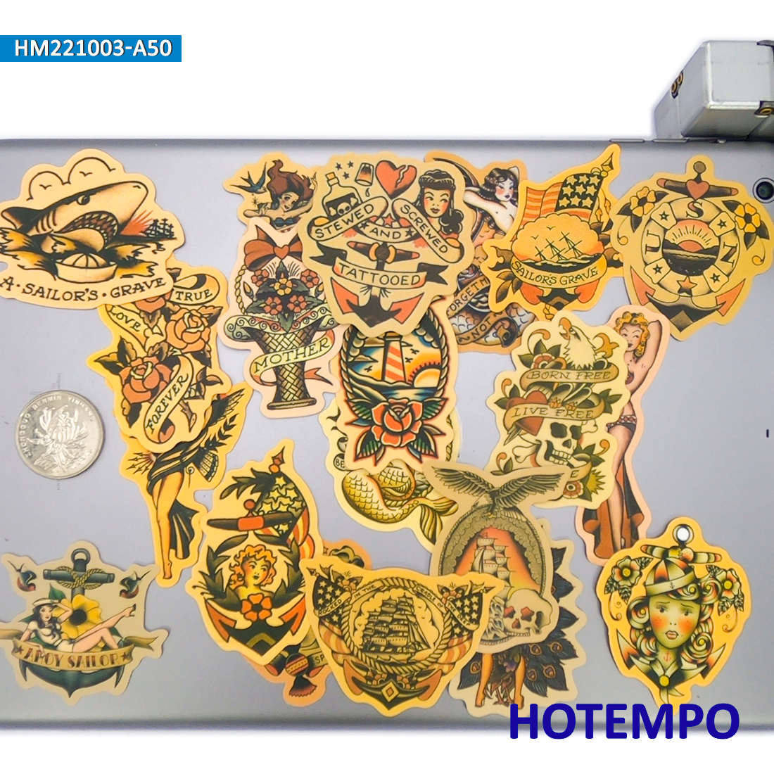 50 pièces, Rétro-décalcomanies - Yellow Laptop Accessories avis et prix
