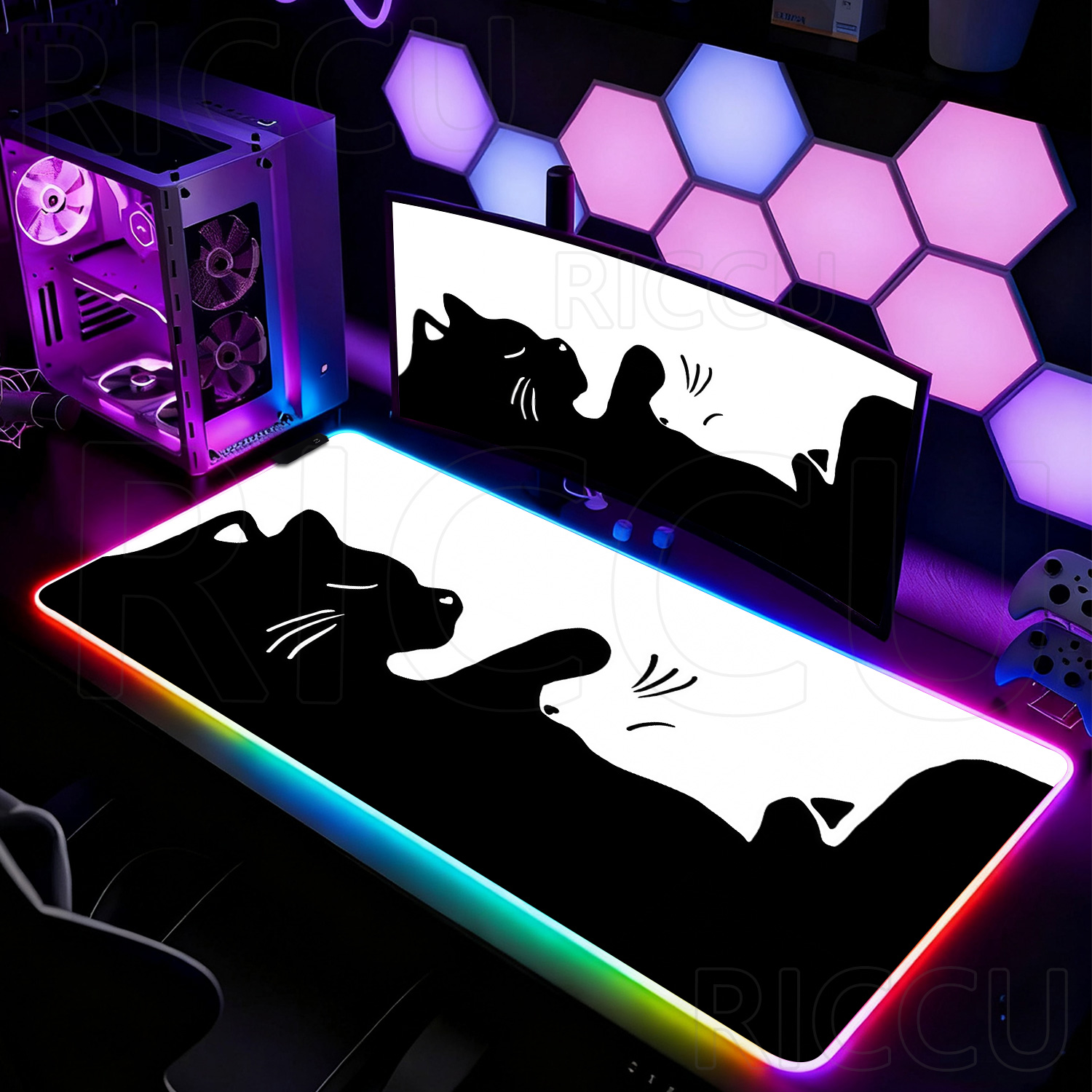 Tapis de souris RGB HD noir et - Laptop Accessories Rgb avis et prix