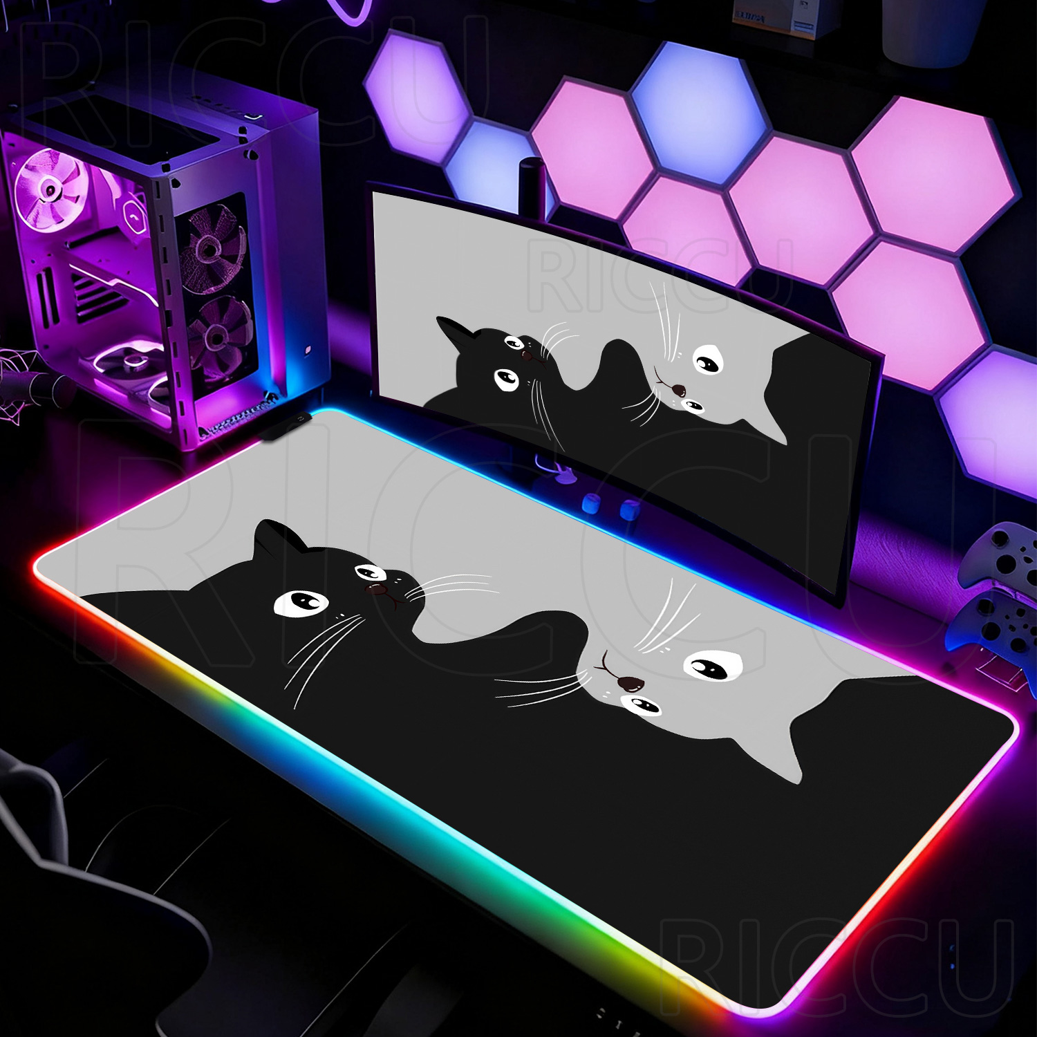 Tapis de souris RGB HD noir et - Laptop Accessories Rgb avis et prix