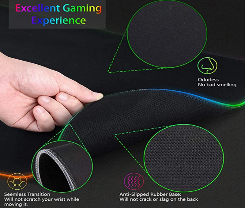 Tapis de souris RGB HD noir et - Laptop Accessories Rgb avis et prix