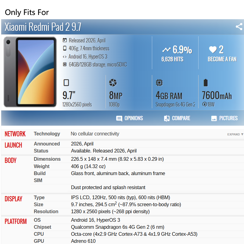 Étui pour Redmi Pad 2 9.7 avec - Keyboard Cover Silicone avis et prix