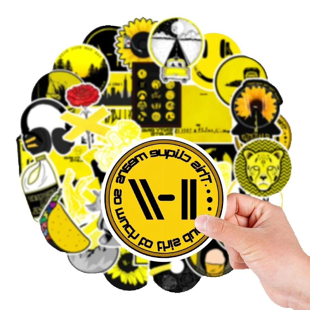 50 pièces dessin animé jaune p - Yellow Laptop Accessories avis et prix