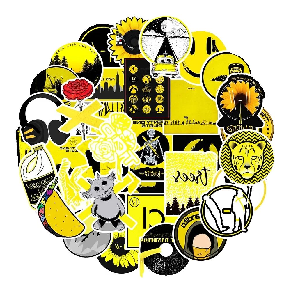 50 pièces dessin animé jaune p - Yellow Laptop Accessories avis et prix