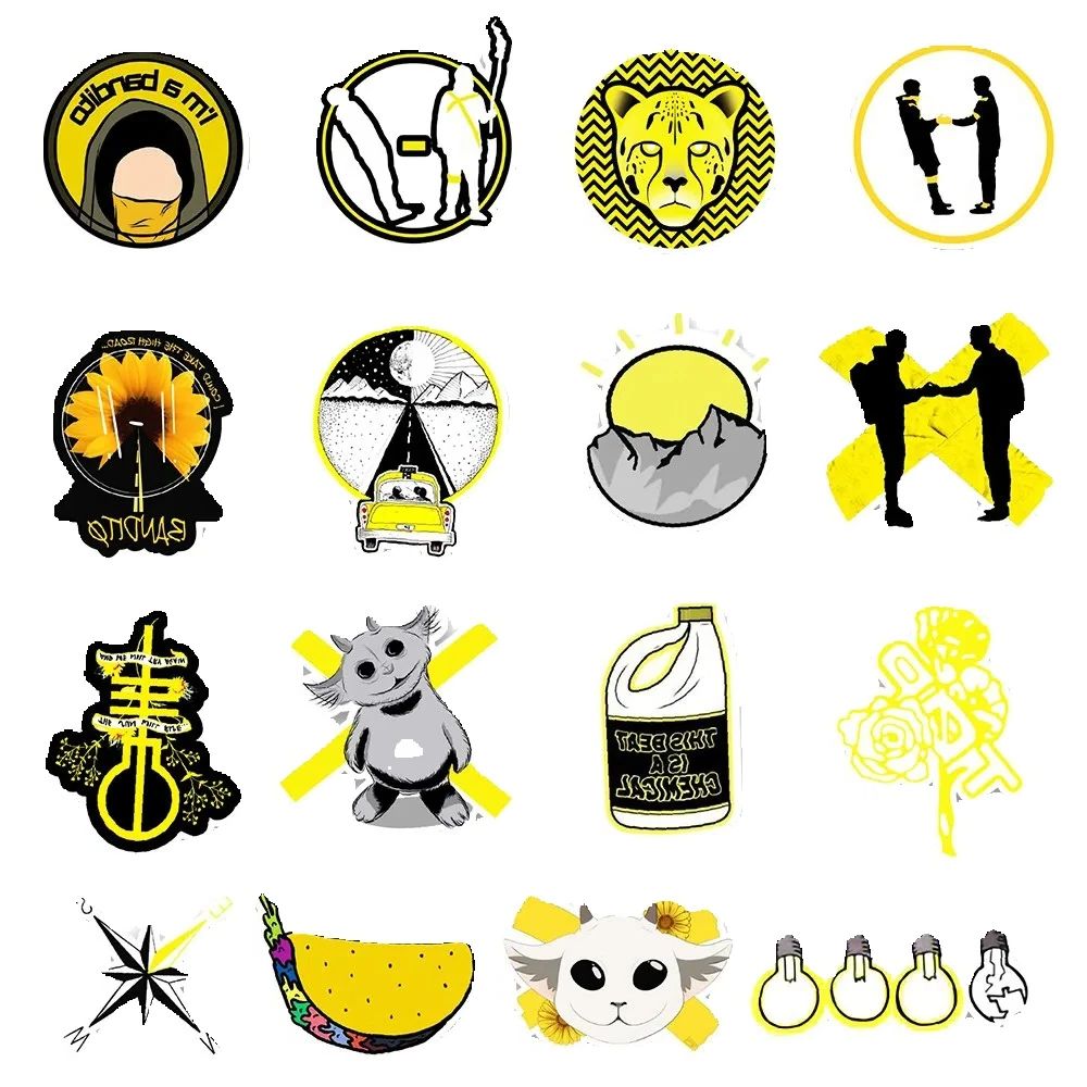 50 pièces dessin animé jaune p - Yellow Laptop Accessories avis et prix