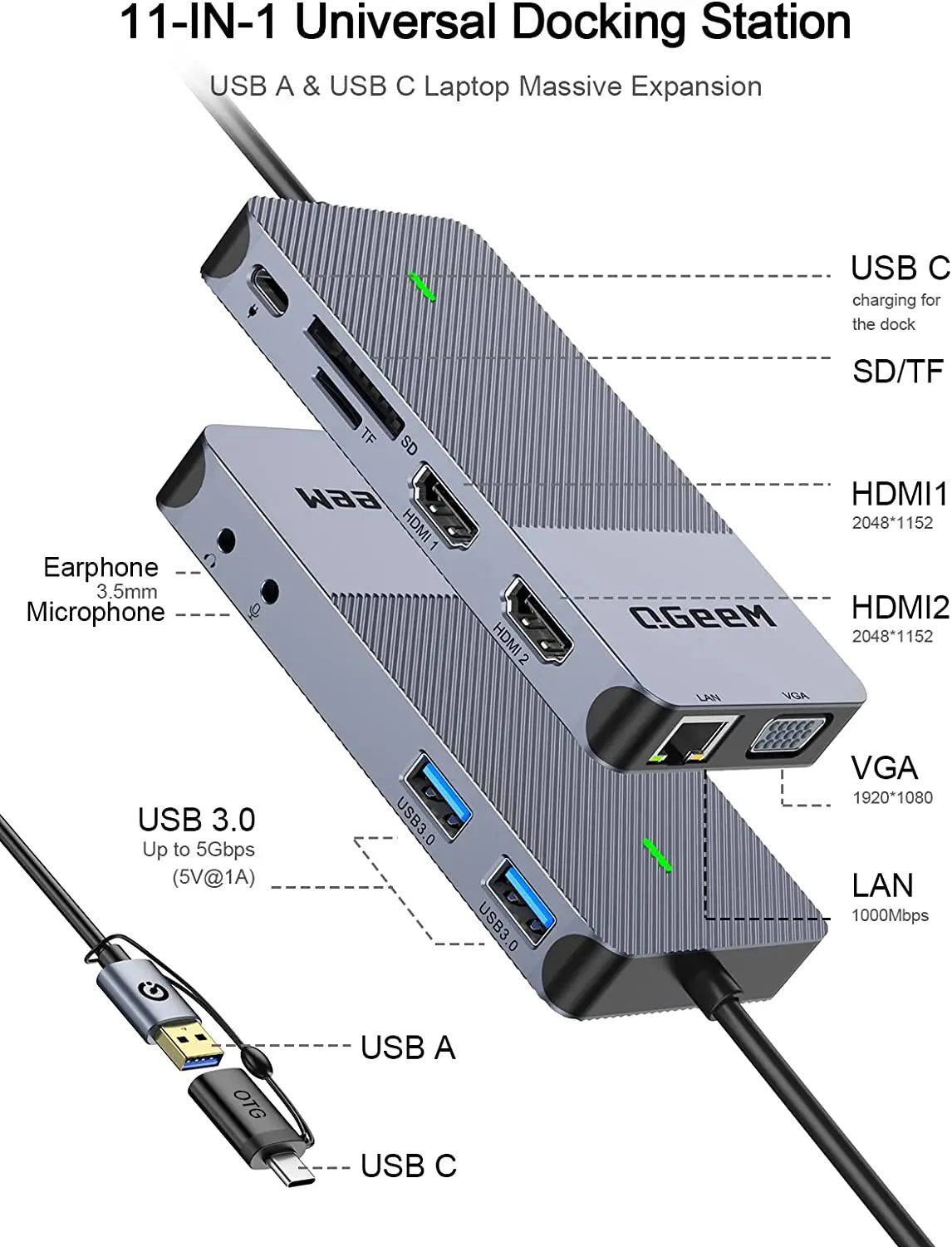 Station d'accueil USB 3.0 QGee - Monitor Portable Usb avis et prix