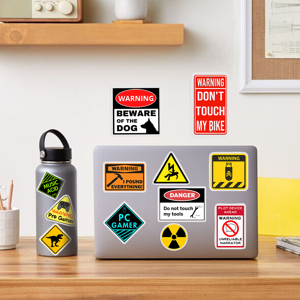 Autocollants d'avertissement b - Yellow Laptop Accessories avis et prix